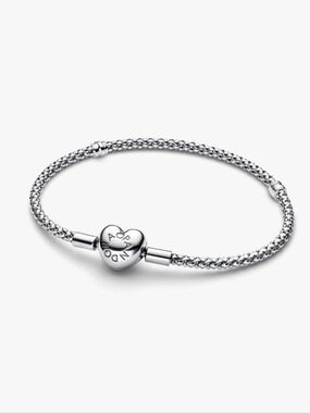 Authentic Pandora Heart Clasp Studded Chain Bracelet
